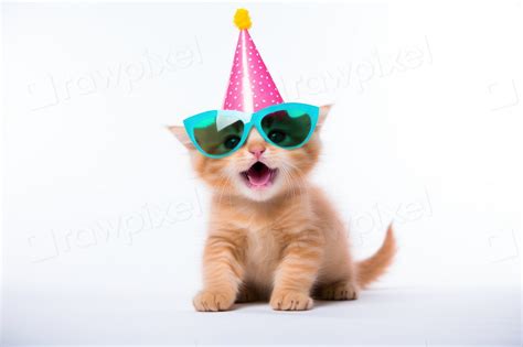 Kitten Celebrating Kitten Sunglasses Portrait Free Photo Rawpixel