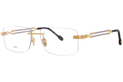 Fred Fg50035u Eyeglasses Mens Rimless Rectangle Shape