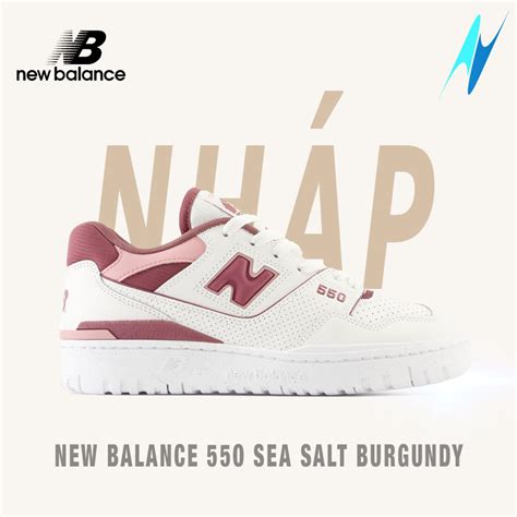 Giày New Balance 550 Sea Salt Burgundy BBW550DP chính hãng Shopee