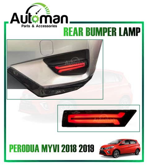 Perodua Myvi 2018 2019 Q5 C Shape Led Rear Bumper Brake Lamp Warning