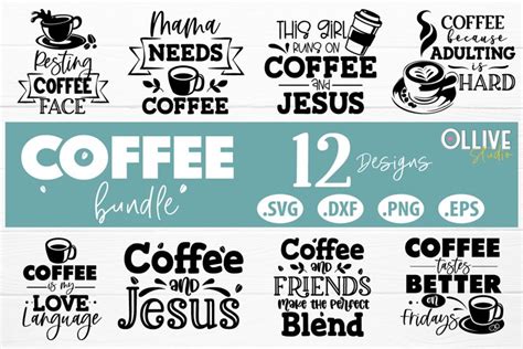 Coffee Quotes Bundle Svg 1110881