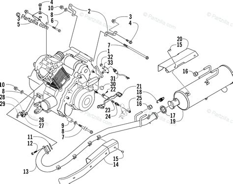 Arctic Cat Atv Oem Parts Diagram For Engine And Exhaust