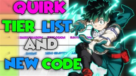 NEW CODE Best My Hero Mania Updated Quirk Tier List YouTube