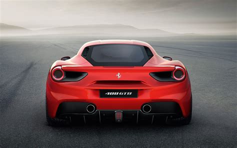 view, ferrari, ferrari 488 gtb, 2K, red ferrari, gtb, back HD Wallpaper