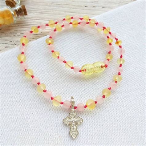 🌺🌺🌺 Очень нежные и девичьи бусы📿 Розовый кварц и лимонный янтарь на ...