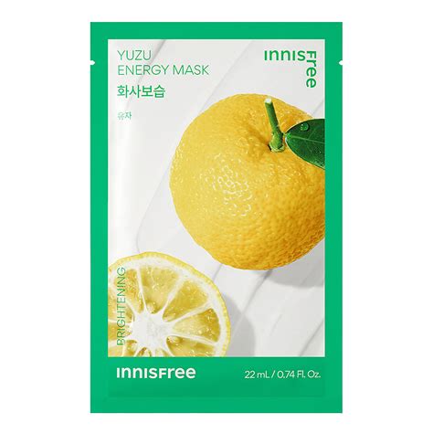 INNISFREE Маска для лица с юдзу для выравнивания тона кожи Squeeze ...