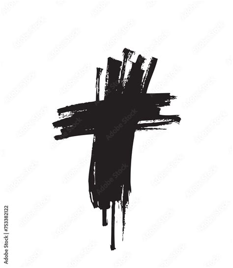 hand drawn cross vector cross  cross     brush stock