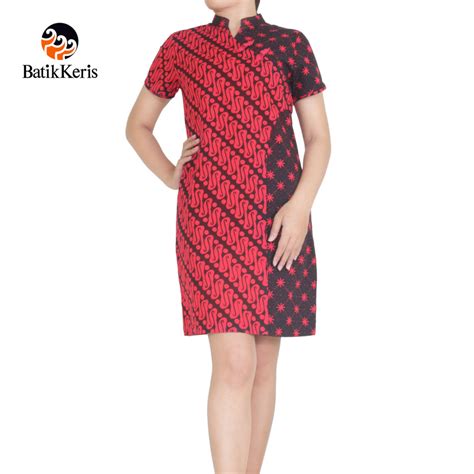 SACKDRESS LENGAN PENDEK MOTIF PARANG KOMBINASI Batik Keris Online