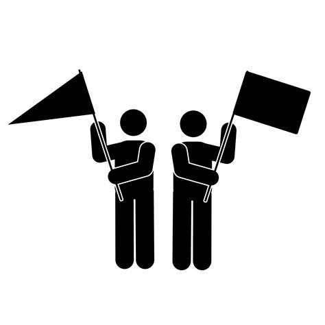 Protesters With Flags Icon Simple Illustration Of Protester With Flags