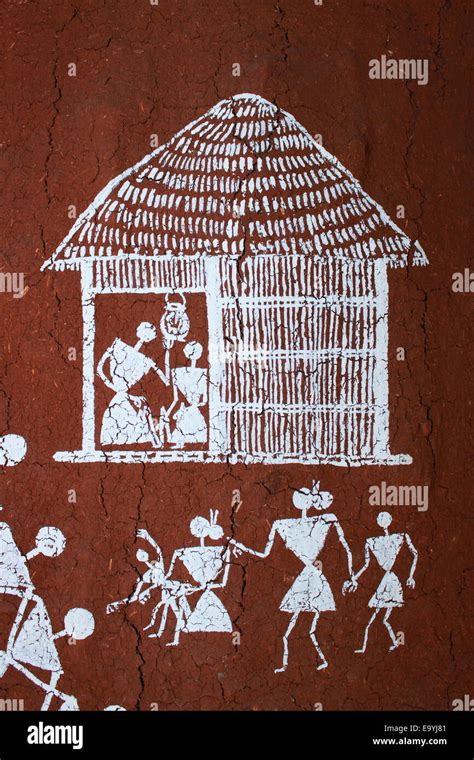 Warli Tribal Painting Maharashtra India Stock Photo 74980417 Alamy