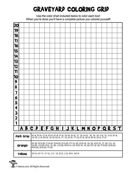 Halloween Graveyard Math Grid Coloring Page | Woo! Jr. Kids Activities ...