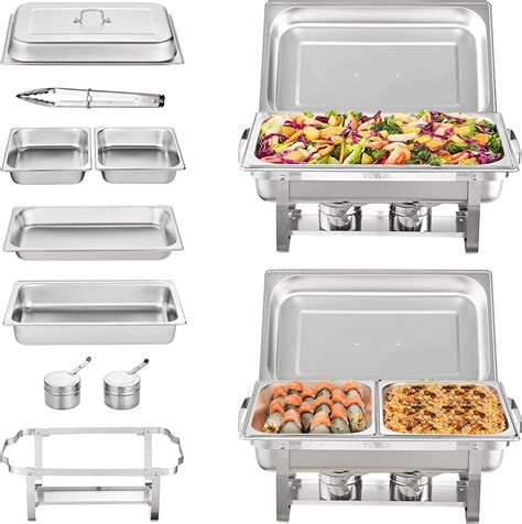 Amazon VEVOR Chafing Dish Buffet Set 8 Qt 2 Pack Stainless