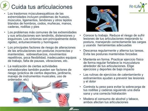 Reglas De Salud Cuida Tus Articulaciones Prevencionar