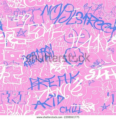 Graffiti Seamless Pattern Wallpaper Artvector Graphic Stock Vector ...