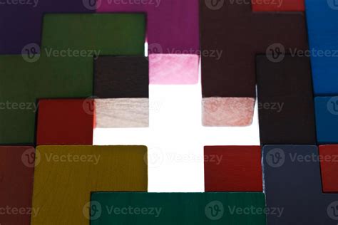 illuminated cross shape hole in wooden puzzle 11907397 Stock Photo at ...