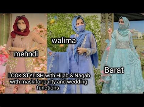 Hijab Niqab With Mask For Party Wedding Functions Hijab Niqab