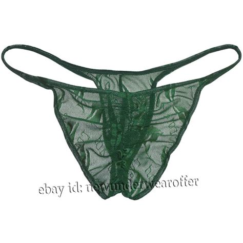 Men Cheeky Briefs See Through String Underwear Booty Ruched Swim Bikini