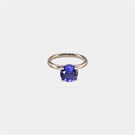 Carats Vivid Vb Blue Round Shaped Tanzanite Ring The Tanzanite