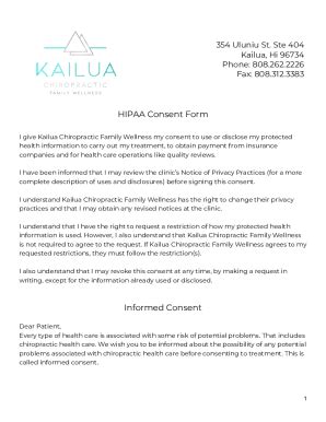 Fillable Online HIPAA Consent Form Informed Consent Fax Email Print