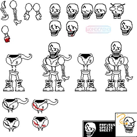 Pixilart Papyrus V2 Sprite Sheet By Krestedgecko