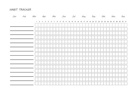 Habit Tracker Kostenlose Vorlagen Zum Ausdrucken