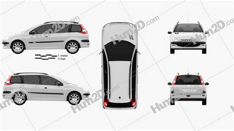 Peugeot 206 Clipart And Blueprints For Download