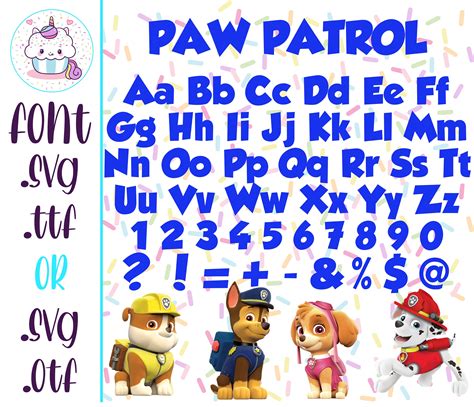 Paw Patrol Font Alfabeto Svg Para Cricut Silueta Descarga Etsy | Hot ...