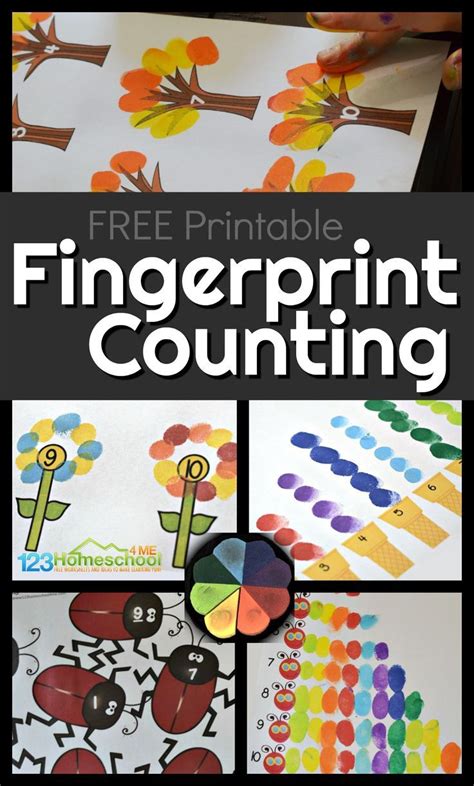 Free Printable Fingerprint Counting Worksheets Activity Math