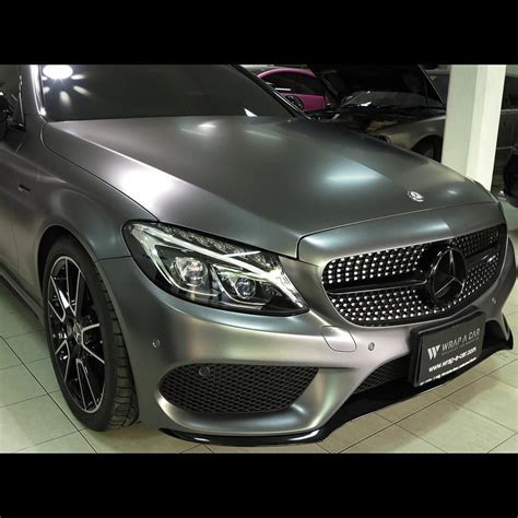 Benz C Amg Satin Dark Grey Mercedes Benz C Amg Wrapacar