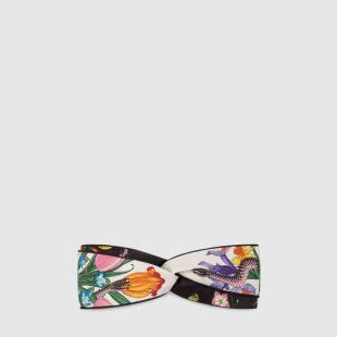 Gucci Gucci Flora Snake Print Headband