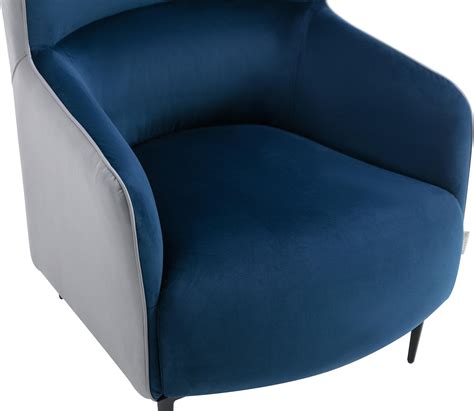 Fauteuil En Velours Bleu Nuit Et Structure Grise Au Style Charme