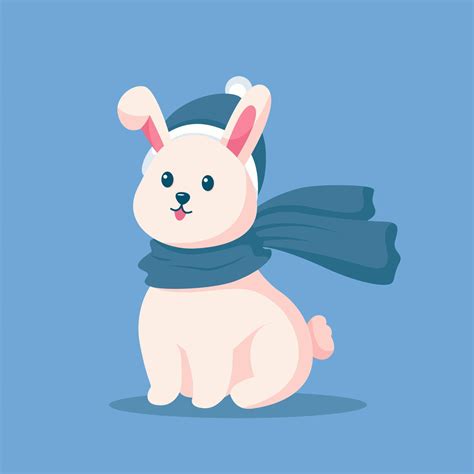 Cute Winter Bunny Character Design Illustration 14461124 Vector Art At