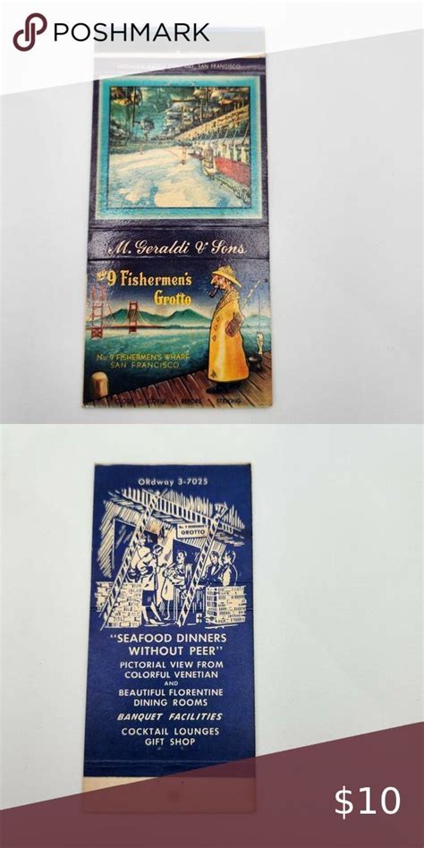 Vintage Matchbook Fishermen S Grotto San Francisco California S