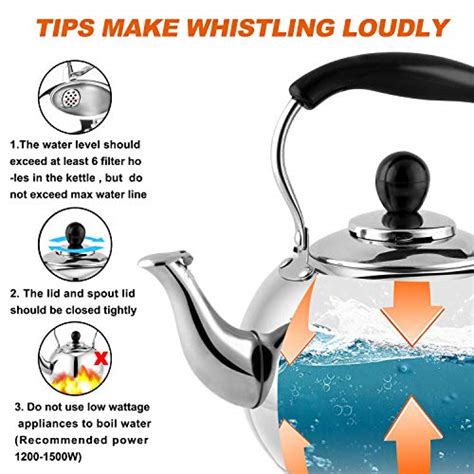 DclobTop Stove Top Whistling Tea Kettle 2 5 Quart Classic Teapot Mirror