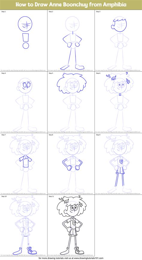 How To Draw Anne Boonchuy From Amphibia Amphibia Step By Step