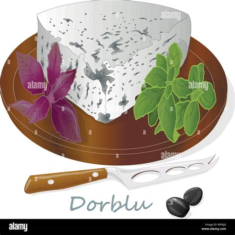 Blue cheese collection - dorblu illustration isolated Stock Vector ...