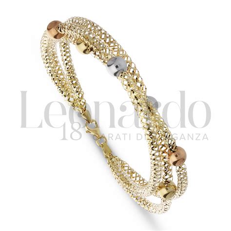 Bracciali Bracciale A Calza Multifilo Da Donna In Oro 18 Carati