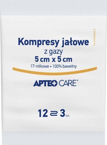 KOMPRESY Z GAZY JAŁOWE APTEO 5 x 5cm x 3 sztuki cena opinie