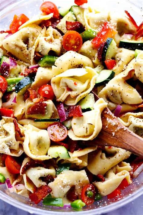 Zesty Tortellini Bacon Vegetable Salad The Recipe Critic