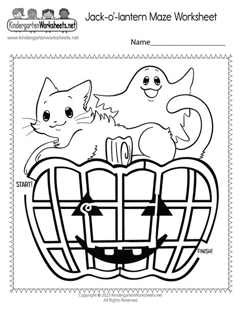 Free Printable Jack O Lantern Maze Worksheet