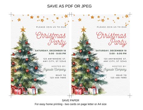 Christmas Party Invitation, Christmas Party Invite, Christmas Party ...