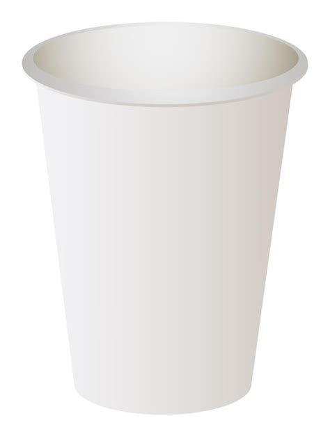 Un Vaso De Papel Blanco Con Una Tapa Blanca Vector Premium