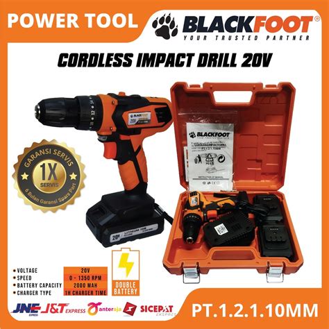 Jual Blackfoot Mesin Bor Tangan Tanpa Kabel Baterai Cordless Impact