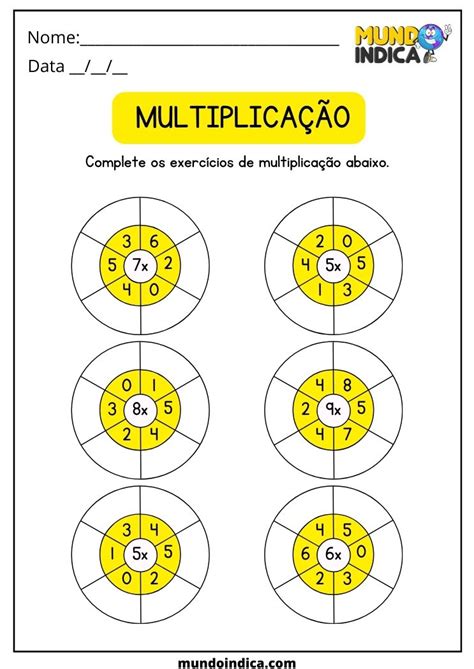 15 Atividades De Multiplicação Para Imprimir