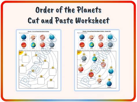 Order Of The Planets Cut And Paste Worksheet Activity Printable