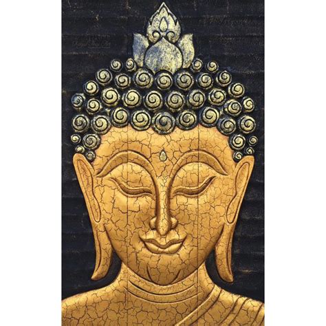 Tableau Peinture Thailande Carved Wood Wall Art Gold Buddha Painting