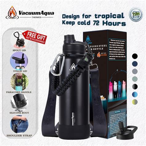 Vacuum Aqua Oz Oz Oz Flask With Cap Lid Insulated Tumbler Hot And Cold Original Water