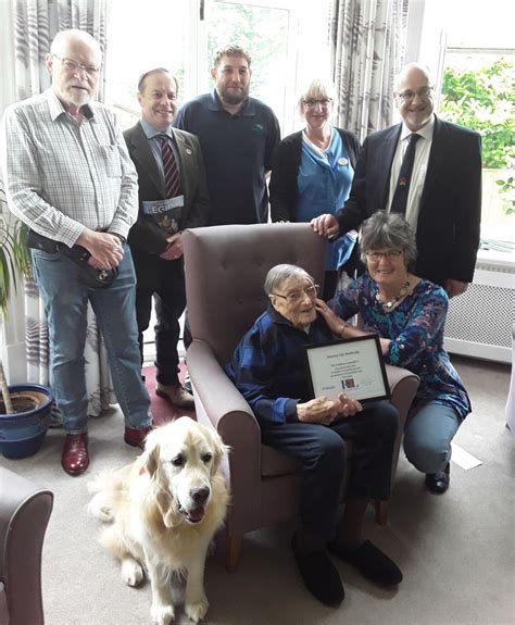 101 Year Old Owen Recognised By The Royal British Legion Somerset Care