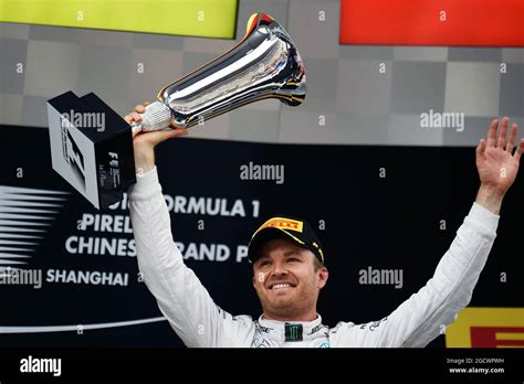 Mercedes Amg F W Hybrid Celebrates On Podium Hi Res Stock