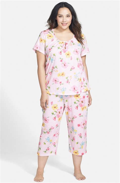 Lauren Ralph Lauren Floral Print Jersey Capri Pajamas Plus Size Nordstrom